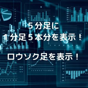 ロウソク足を表示（５分足のチャートに１分足を表示）