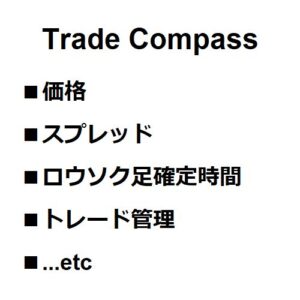 【MT5】Trade Compass (価格、スプレッド、ロウソク足確定時間、トレード管理...etc)