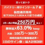 仮想通貨　バイナリー用サインツール ７バージョン　一日平均最大80回サイン出現